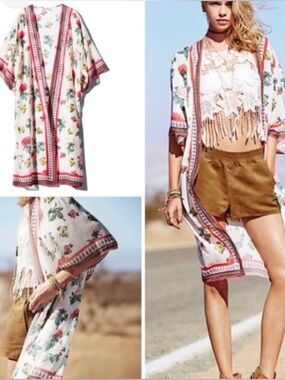H&M Loves Coachella Collection Kimono Duster size Large Boho Chic  Festival